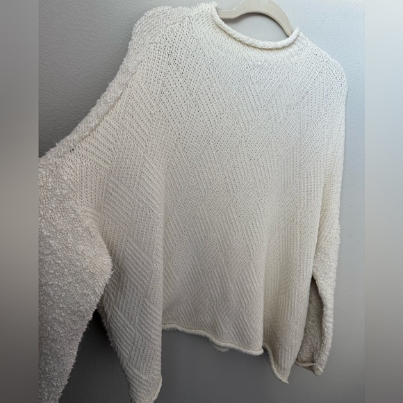 Free People Cuddle Up Pull Over Oversized Ivory Sweater Size S - Picture 9 of 13